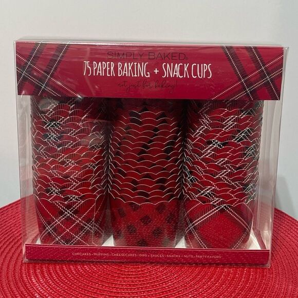 Simply Baked Baking Cups Red and Black 75 pieces NWT - Picture 1 of 5